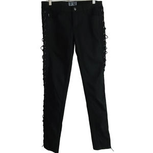 ROYAL BONES‎ by DAANG / TRIPP NYC Black Side Lace Up Skinny Jeans Junior 9